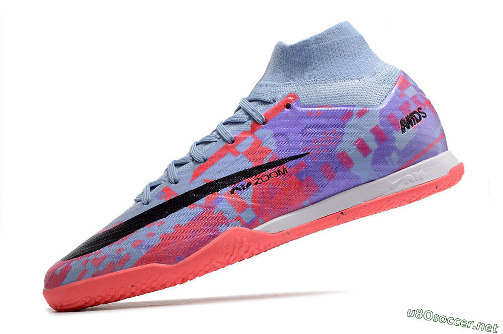 Men's Nike Air Zoom Mercurial Superfly 9 Elite IC Football Shoes - Blue/Purple/Red 5