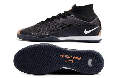 Men's Nike Air Zoom Mercurial Superfly 9 Elite IC Football Shoes - Black/White/Gold