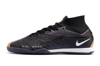 Men's Nike Air Zoom Mercurial Superfly 9 Elite IC Football Shoes - Black/White/Gold