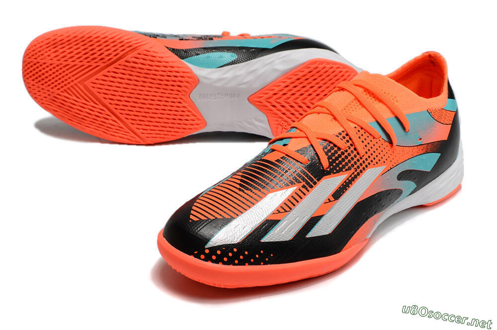 Men's Adidas X Speedportal.1 IC Football Shoes - Orange/Silver/Black/Blue 3