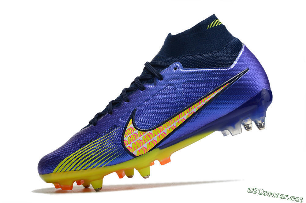 Men's Nike Air Zoom Mercurial Superfly 9 Elite SG Football Boots - Blue/Yellow/Pink 5