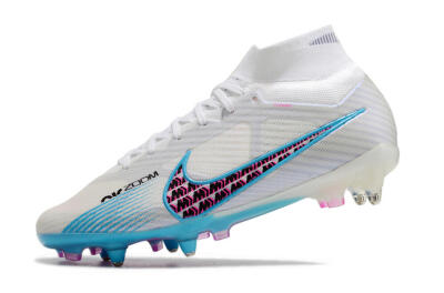Men's Nike Air Zoom Mercurial Superfly 9 Elite SG Football Boots - White/Blue/Pink