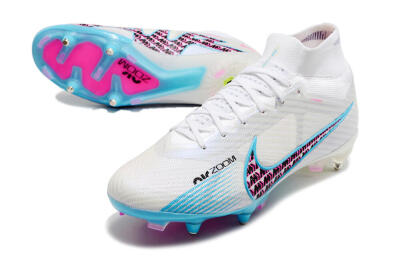 Men's Nike Air Zoom Mercurial Superfly 9 Elite SG Football Boots - White/Blue/Pink