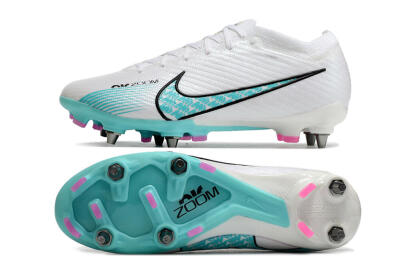Men's Nike Air Zoom Mercurial Vapor 15 Elite SG Football Boots - White/Blue/Black