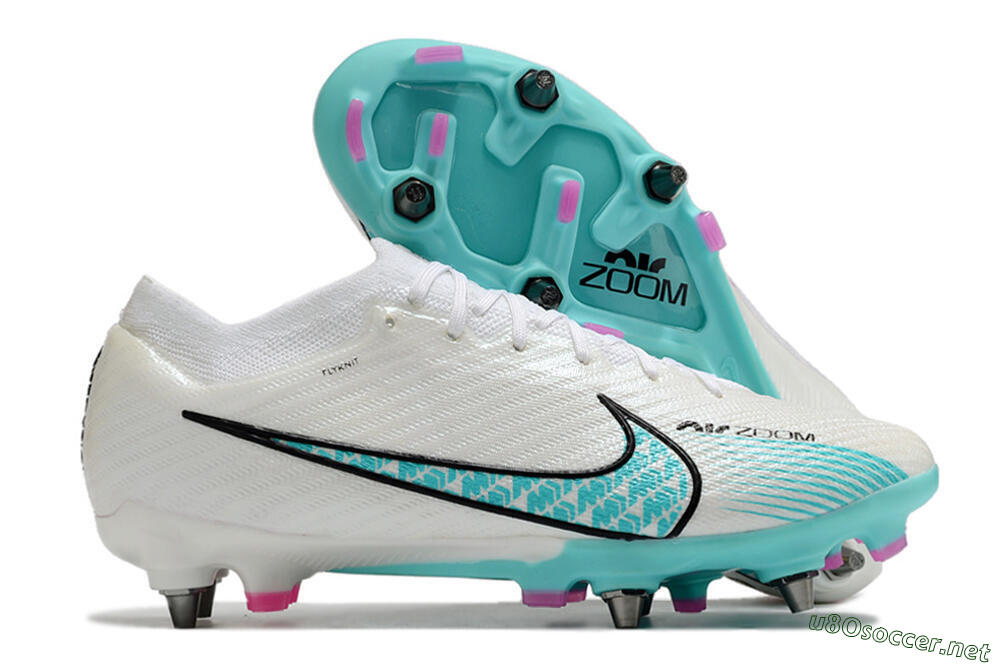 Men's Nike Air Zoom Mercurial Vapor 15 Elite SG Football Boots - White/Blue/Black 2
