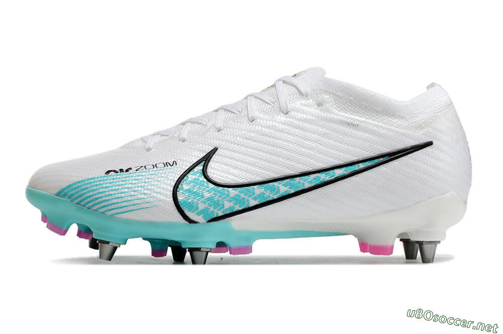 Men's Nike Air Zoom Mercurial Vapor 15 Elite SG Football Boots - White/Blue/Black 0