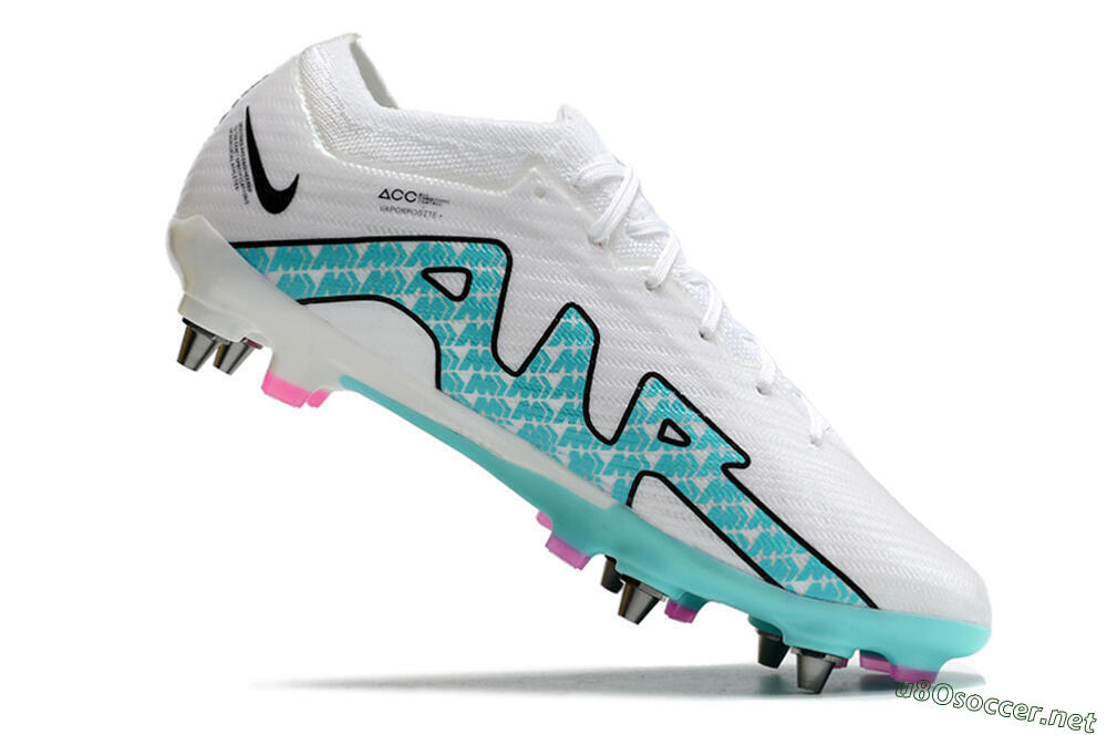 Men's Nike Air Zoom Mercurial Vapor 15 Elite SG Football Boots - White/Blue/Black 4