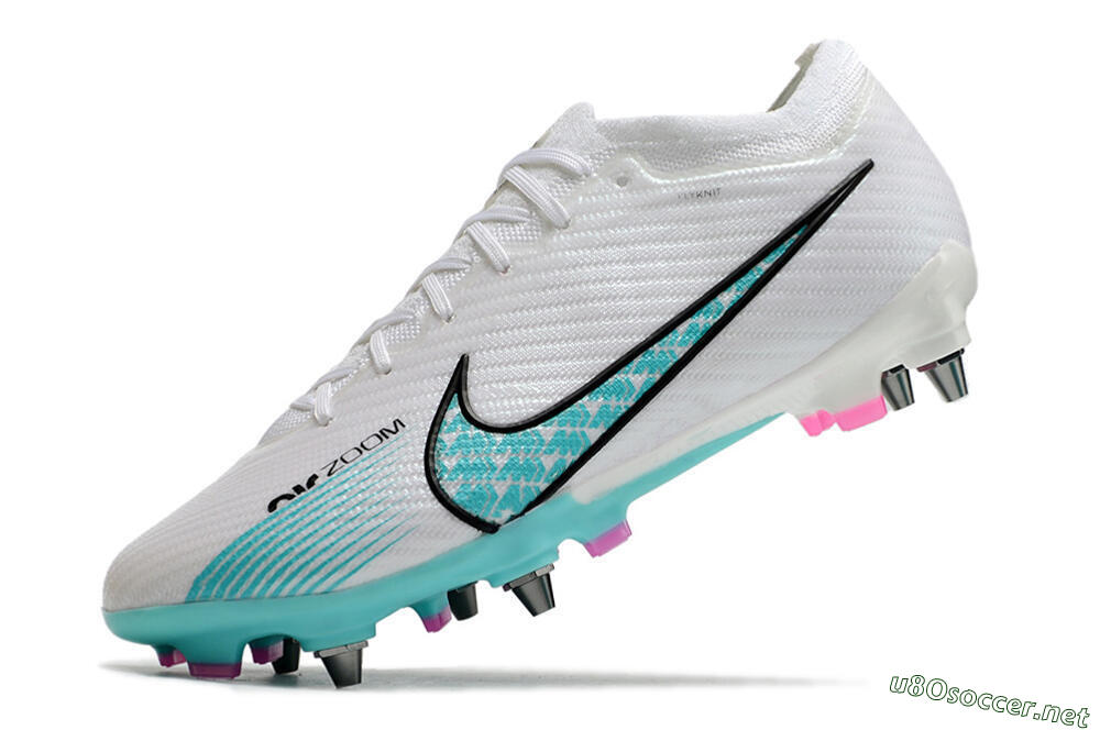 Men's Nike Air Zoom Mercurial Vapor 15 Elite SG Football Boots - White/Blue/Black 5