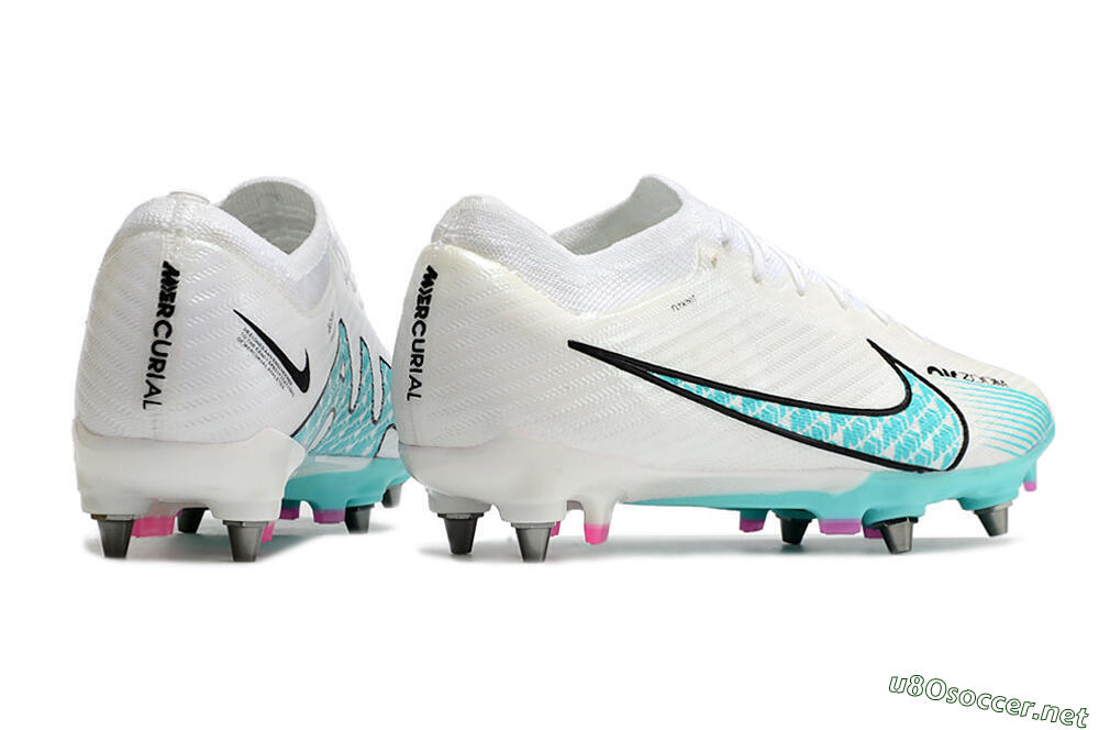 Men's Nike Air Zoom Mercurial Vapor 15 Elite SG Football Boots - White/Blue/Black 6
