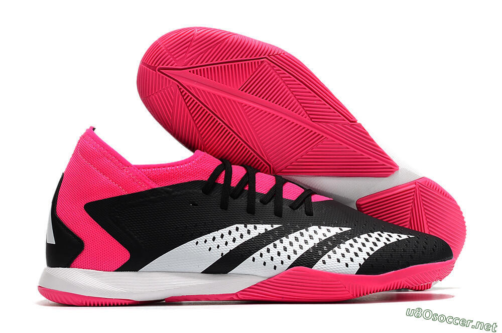 Men's Adidas Predator Accuracy.3 IC Football Shoes - Black/Pink/White 2