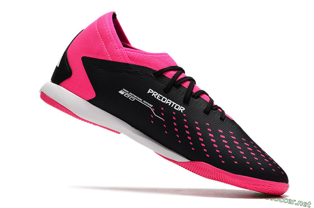 Men's Adidas Predator Accuracy.3 IC Football Shoes - Black/Pink/White 4