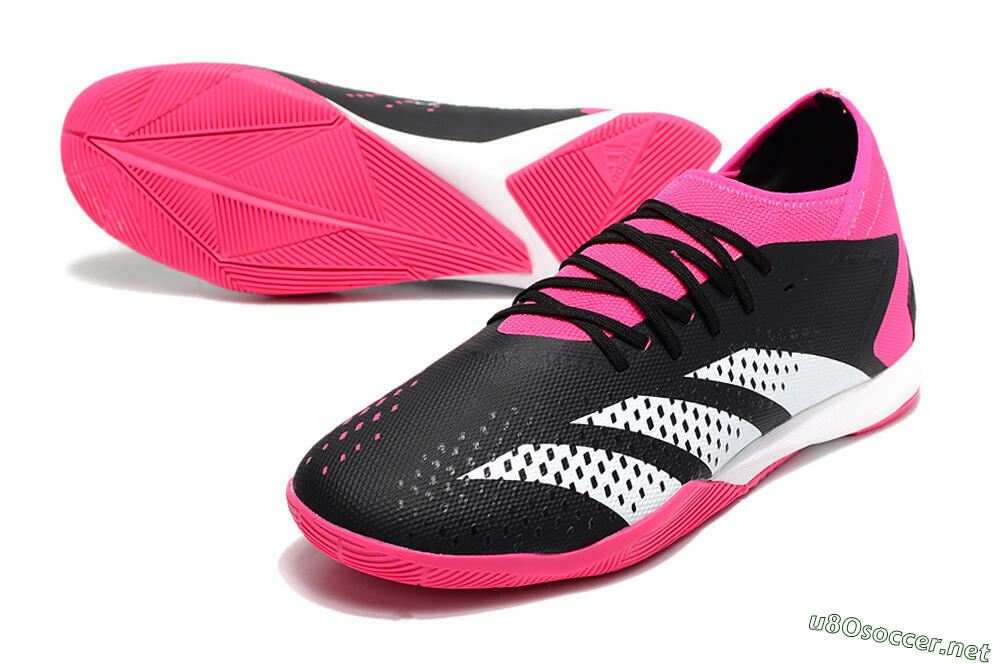 Men's Adidas Predator Accuracy.3 IC Football Shoes - Black/Pink/White 3
