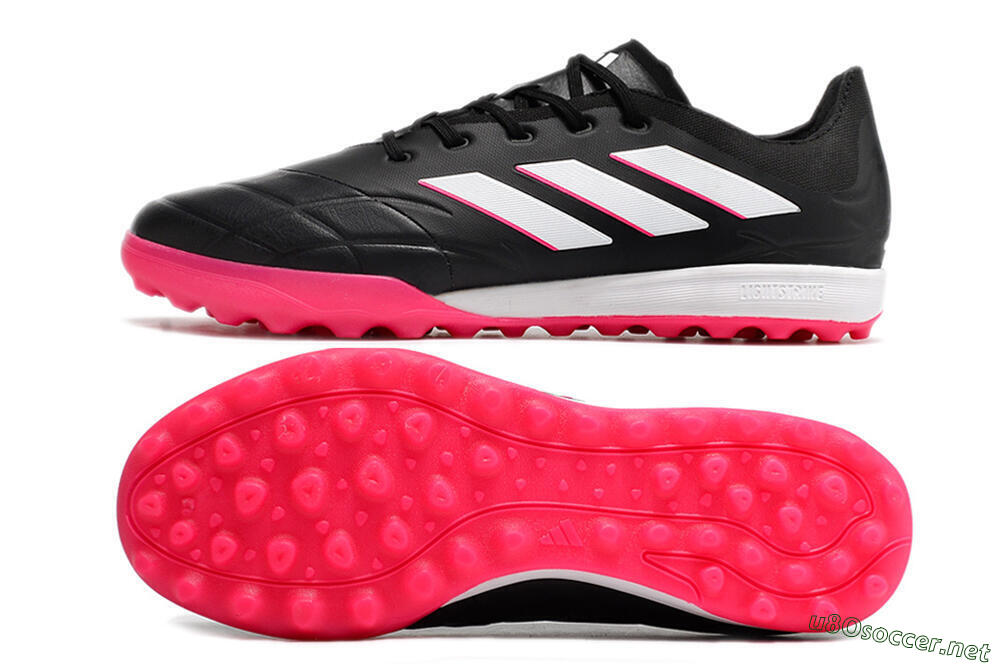 Men's Adidas Copa Pure.3 TF Football Shoes - Black/Pink/White 1