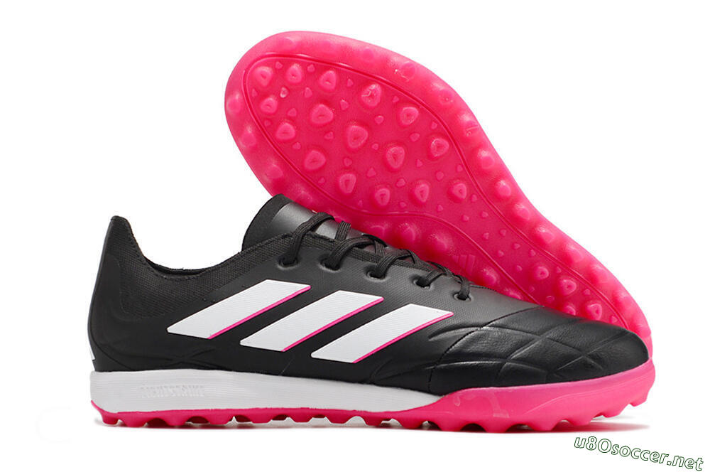 Men's Adidas Copa Pure.3 TF Football Shoes - Black/Pink/White 2