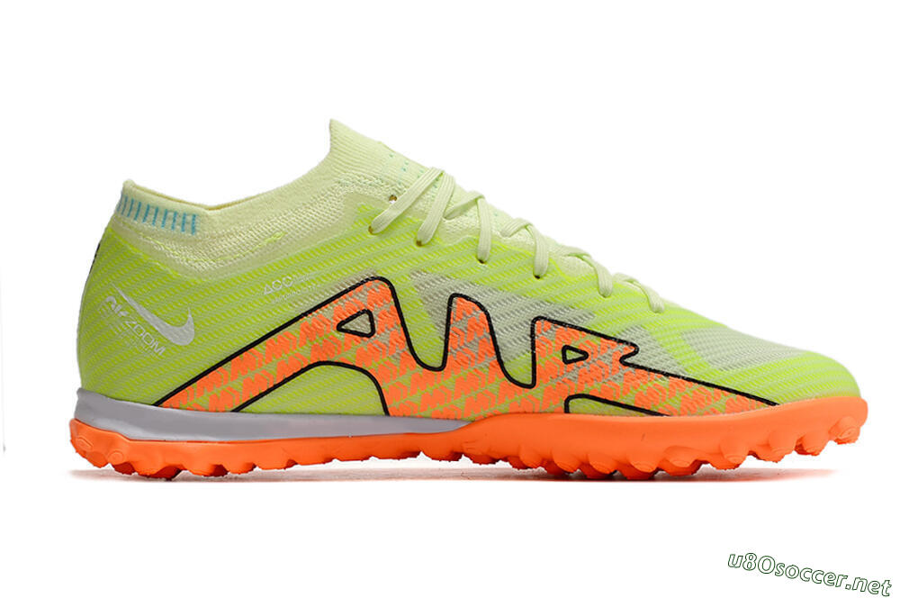 Unisex Nike Air Zoom Mercurial Vapor 15 Elite TF Football Shoes - Green/Black/Orange 6