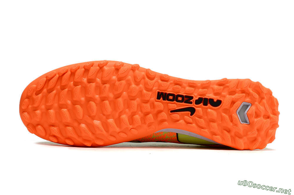 Unisex Nike Air Zoom Mercurial Vapor 15 Elite TF Football Shoes - Green/Black/Orange 7