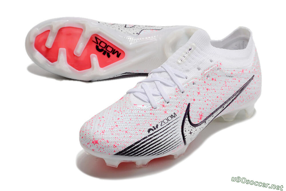 Men's Nike Air Zoom Mercurial Vapor 15 Elite FG Football Boots - White/Pink/Black 3