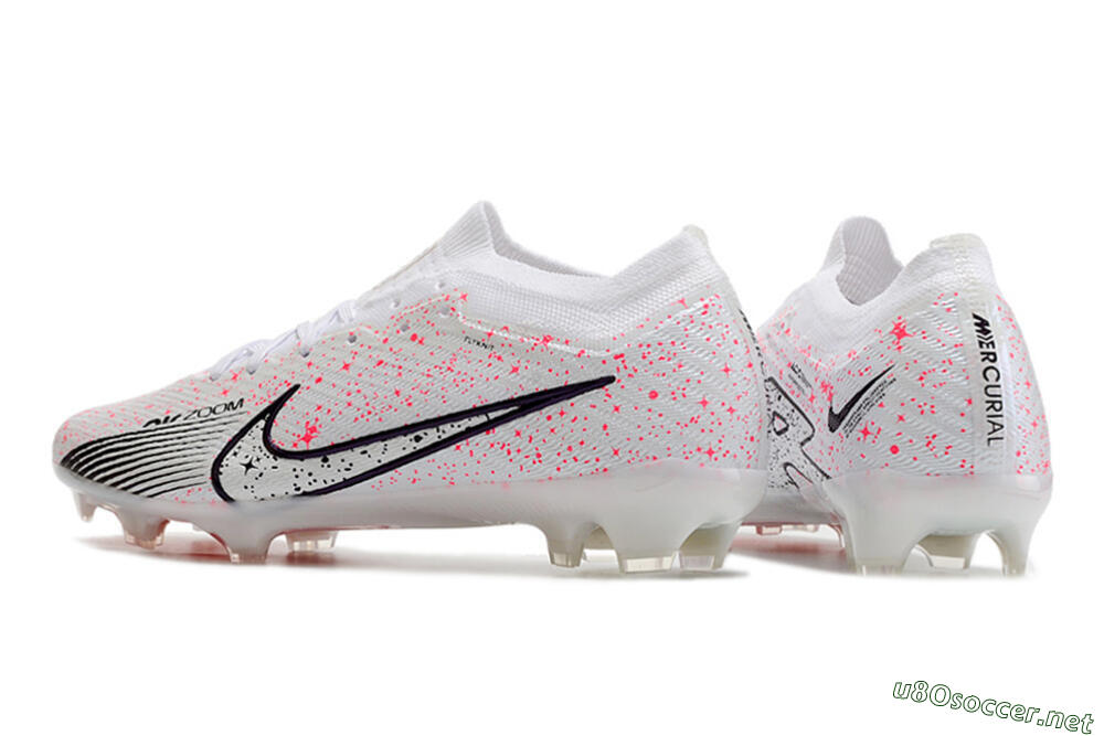 Men's Nike Air Zoom Mercurial Vapor 15 Elite FG Football Boots - White/Pink/Black 5