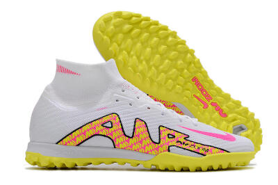 Men's Nike Air Zoom Mercurial Superfly 9 Elite TF Football Shoes - White/Yellow/Pink