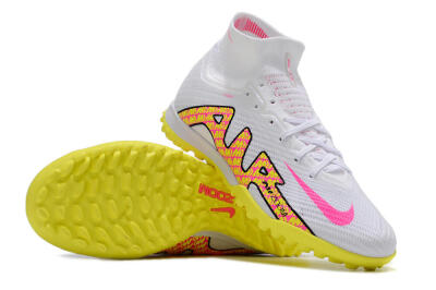 Men's Nike Air Zoom Mercurial Superfly 9 Elite TF Football Shoes - White/Yellow/Pink