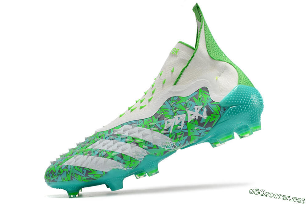 Unisex Adidas Predator Freak+ FG Football Boots - White/Green 5