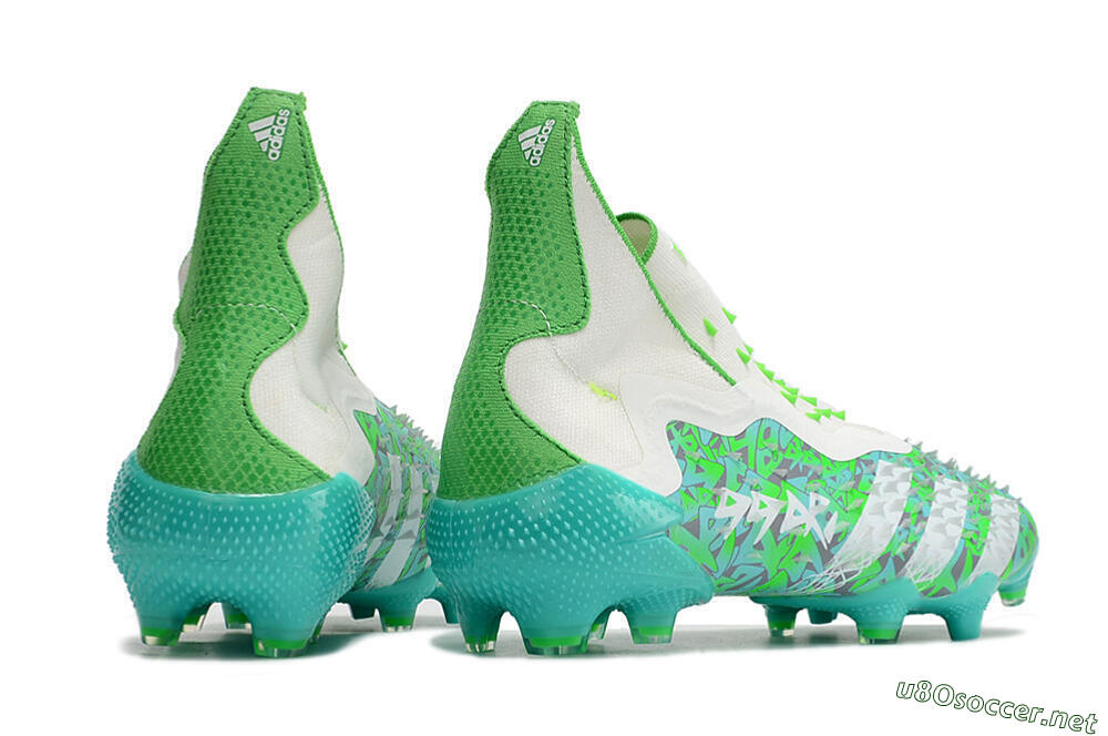 Unisex Adidas Predator Freak+ FG Football Boots - White/Green 6