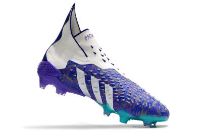Unisex Adidas Predator Freak+ FG Football Boots - White/Purple/Blue
