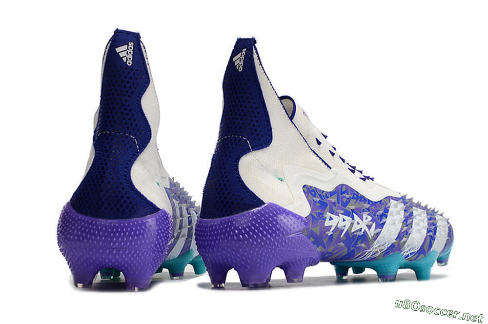 Unisex Adidas Predator Freak+ FG Football Boots - White/Purple/Blue 6