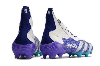 Unisex Adidas Predator Freak+ FG Football Boots - White/Purple/Blue