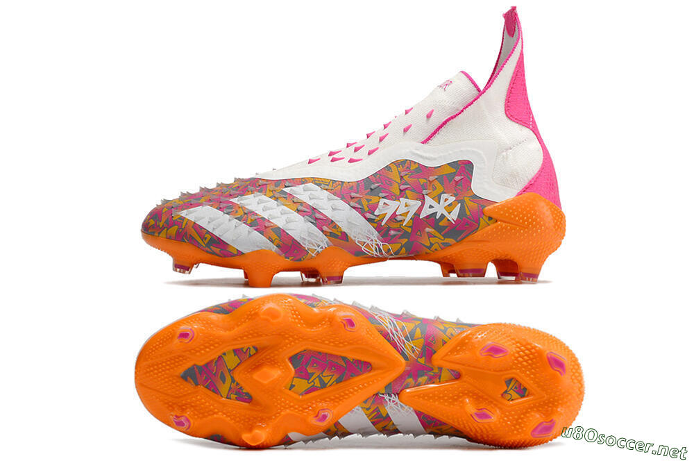 Unisex Adidas Predator Freak+ FG Football Boots - White/Orange 1
