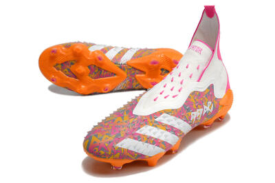 Unisex Adidas Predator Freak+ FG Football Boots - White/Orange