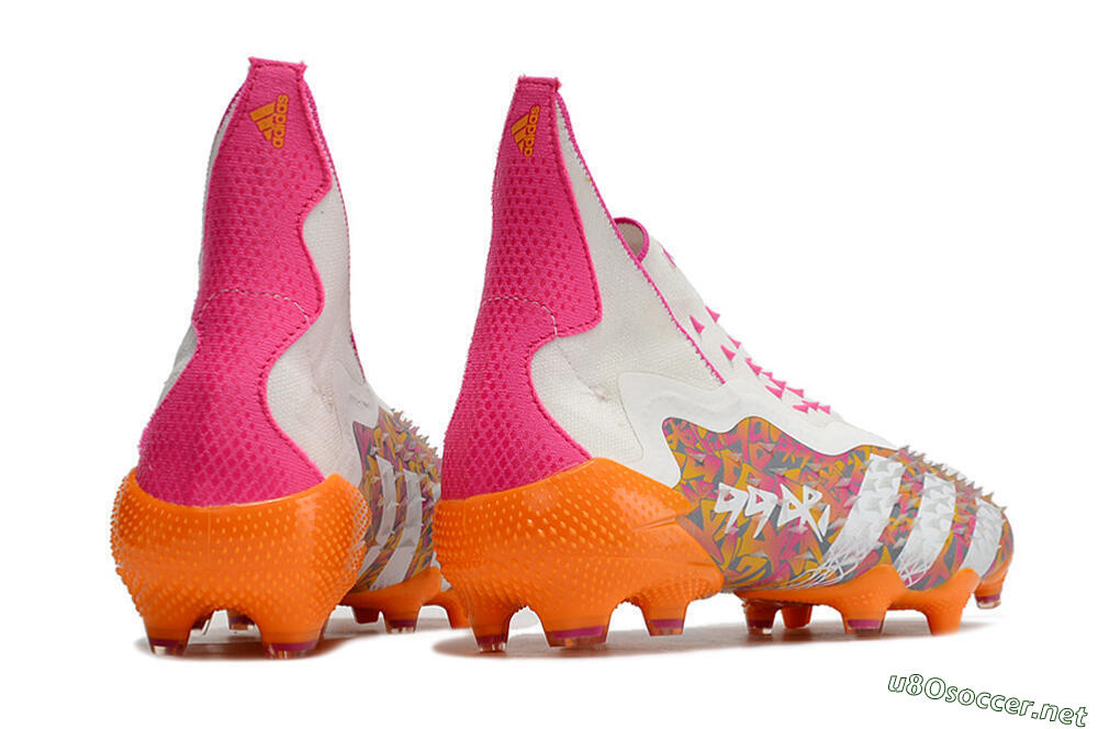 Unisex Adidas Predator Freak+ FG Football Boots - White/Orange 6