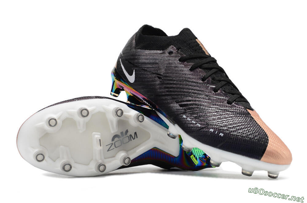 Men's Nike Air Zoom Mercurial Vapor 15 Elite AG Football Boots - Black/White/Brown 3