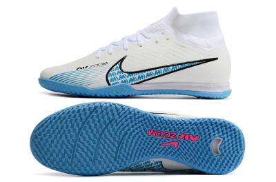 Unisex Nike Air Zoom Mercurial Superfly 9 Elite IC Football Shoes - White/Blue/Black