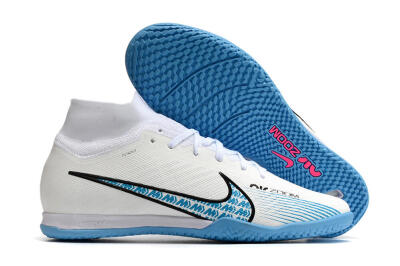 Unisex Nike Air Zoom Mercurial Superfly 9 Elite IC Football Shoes - White/Blue/Black