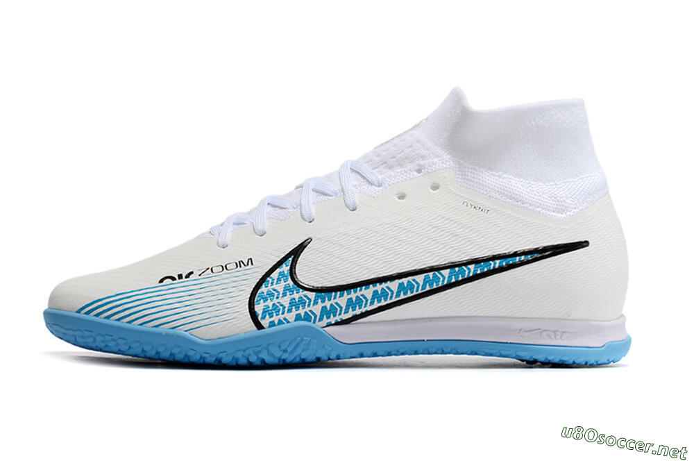 Unisex Nike Air Zoom Mercurial Superfly 9 Elite IC Football Shoes - White/Blue/Black 0