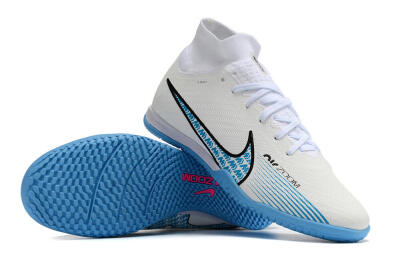 Unisex Nike Air Zoom Mercurial Superfly 9 Elite IC Football Shoes - White/Blue/Black