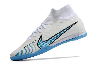Unisex Nike Air Zoom Mercurial Superfly 9 Elite IC Football Shoes - White/Blue/Black