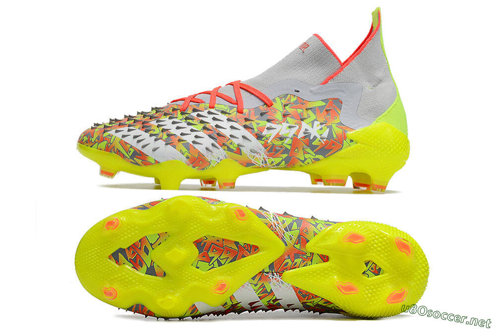 Unisex Adidas Predator Freak.1 FG Football Boots - Grey/Yellow/Orange 1