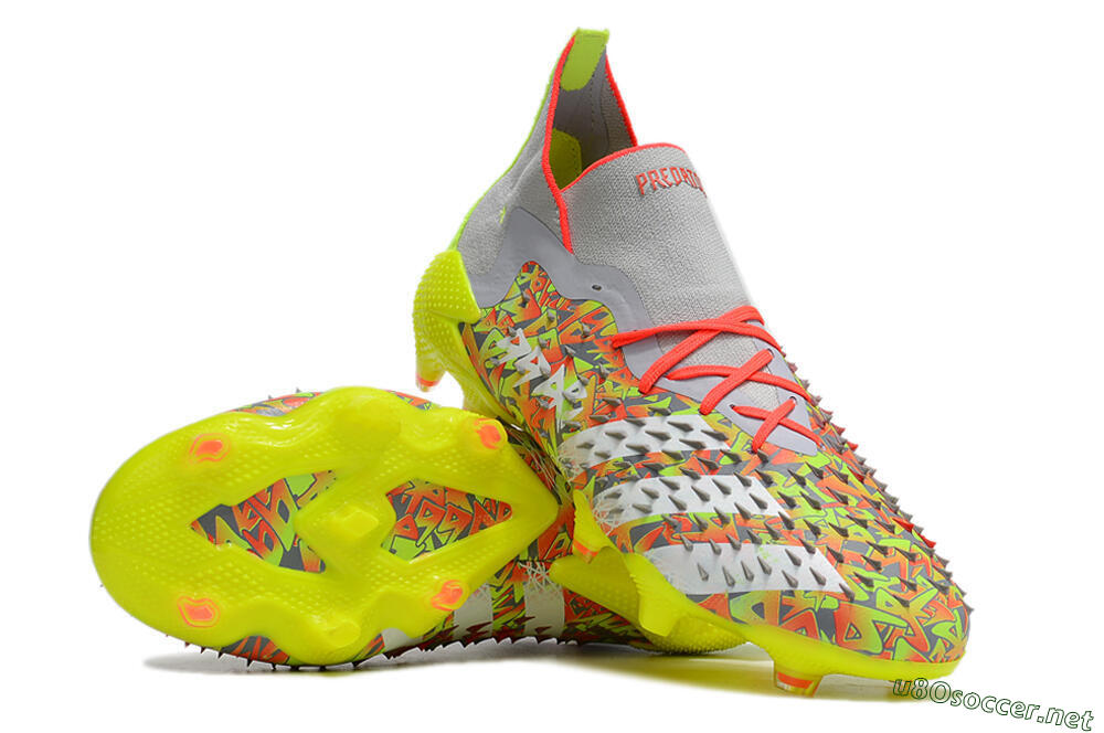 Unisex Adidas Predator Freak.1 FG Football Boots - Grey/Yellow/Orange 3