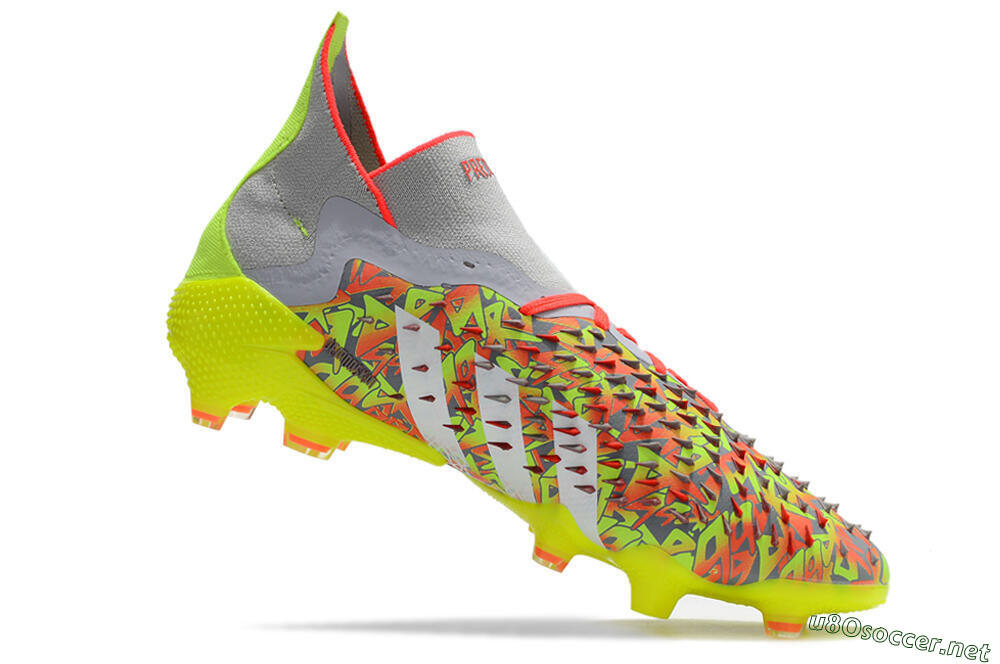 Unisex Adidas Predator Freak.1 FG Football Boots - Grey/Yellow/Orange 4