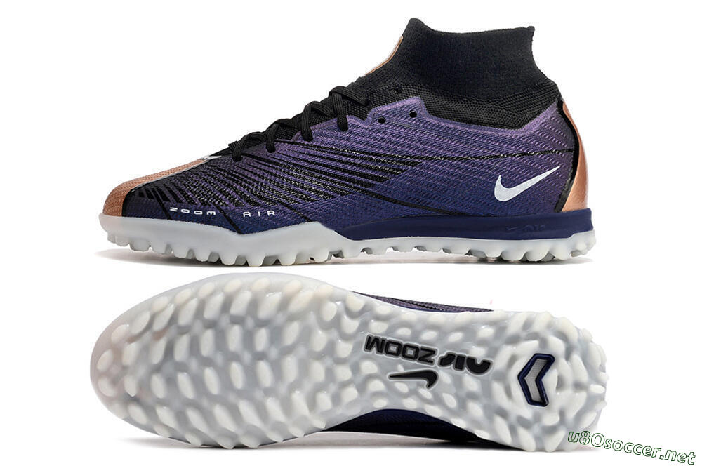 Unisex Nike Air Zoom Mercurial Superfly 9 Elite TF Football Shoes - Purple/Black 1
