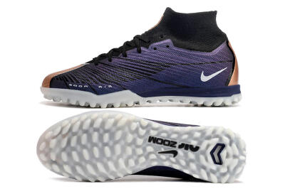 Unisex Nike Air Zoom Mercurial Superfly 9 Elite TF Football Shoes - Purple/Black