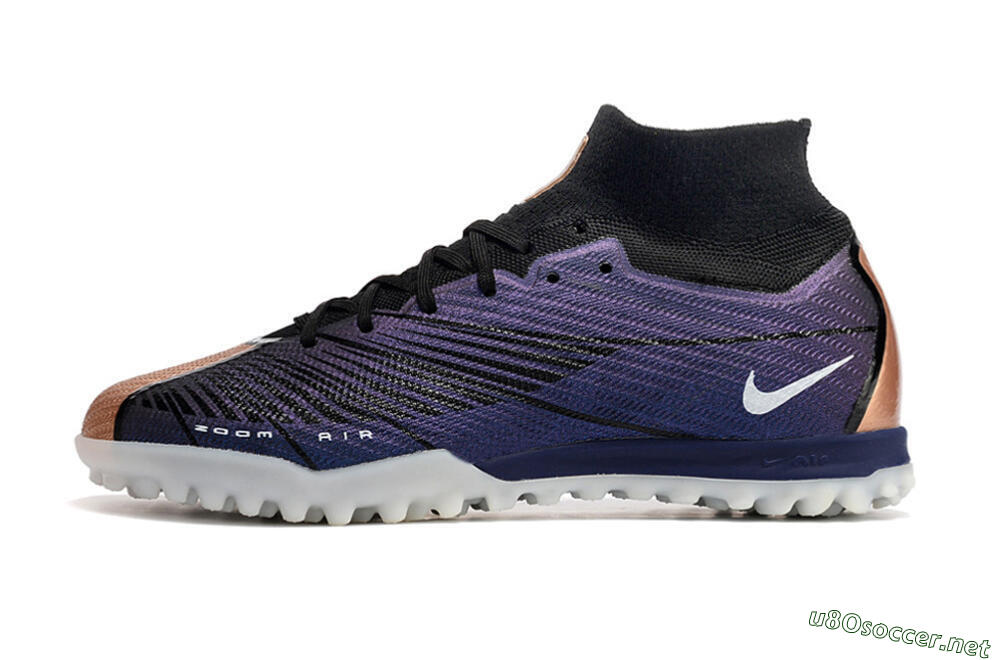 Unisex Nike Air Zoom Mercurial Superfly 9 Elite TF Football Shoes - Purple/Black 0