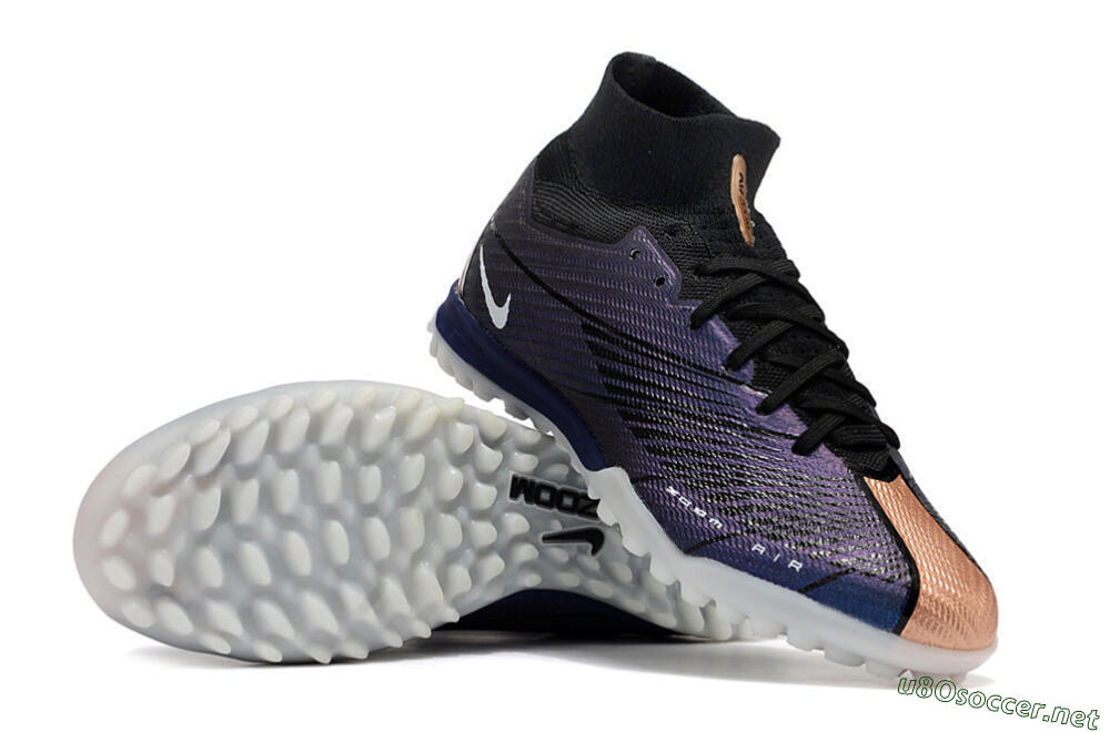 Unisex Nike Air Zoom Mercurial Superfly 9 Elite TF Football Shoes - Purple/Black 4