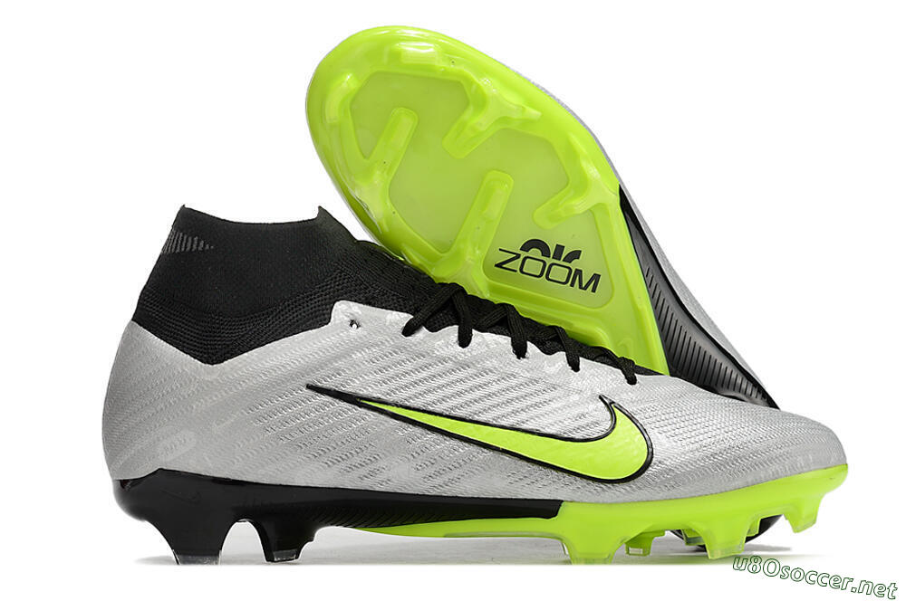 Men's Nike Air Zoom Mercurial Superfly 9 Elite FG Football Boots - Grey/Yellow/Black 2