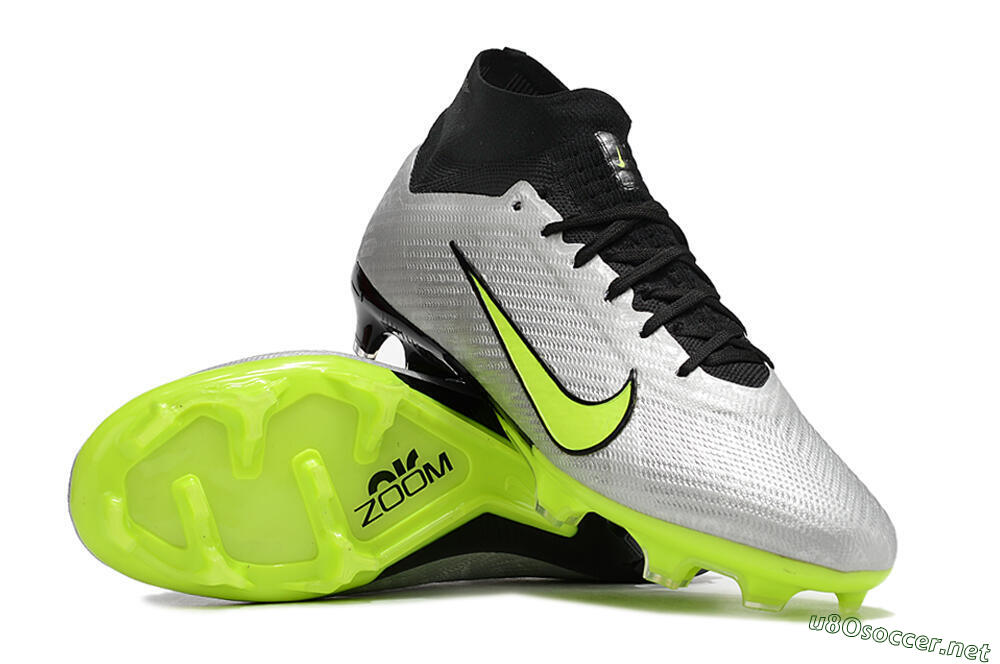 Men's Nike Air Zoom Mercurial Superfly 9 Elite FG Football Boots - Grey/Yellow/Black 3