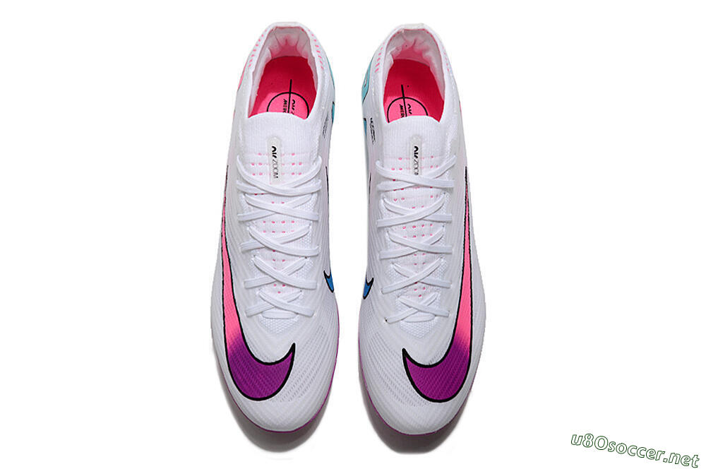 Unisex Nike Air Zoom Mercurial Vapor 15 Elite FG Football Boots - White/Pink/Purple 4
