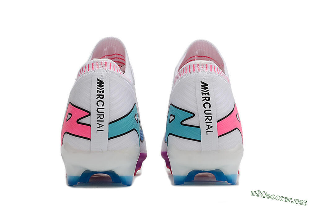 Unisex Nike Air Zoom Mercurial Vapor 15 Elite FG Football Boots - White/Pink/Purple 6