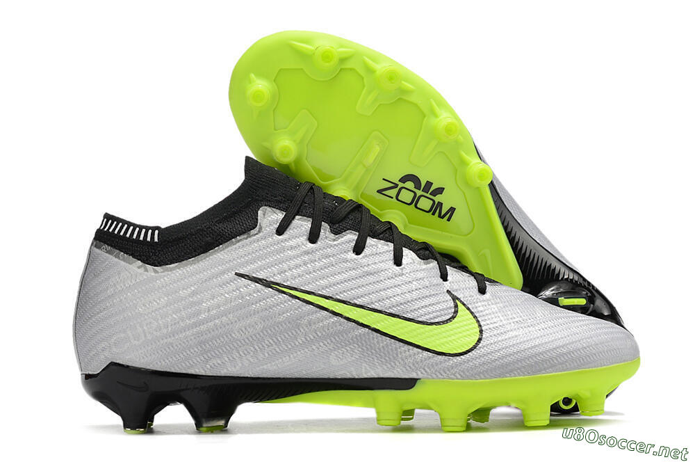 Unisex Nike Air Zoom Vapor 15 Elite SE AG Football Boots - Silver/Green/Black 2